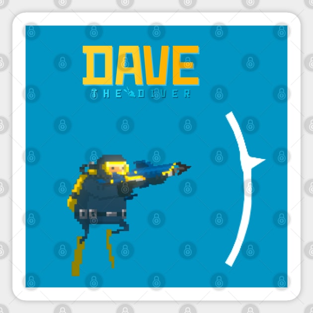 DAVE the diver - Harpoon Sticker by Buff Geeks Art
